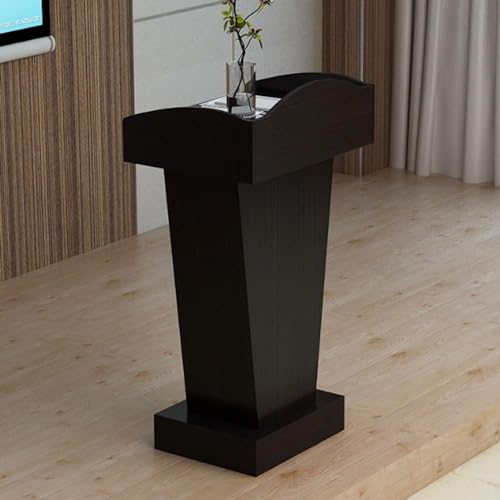 Lectern Podium Stand, Lectern Podium Stand,Podium Stand Lecterns Minimalist Podium Stand with Drawers and Open Storage Lecterns Wood Conference Table Portable Teacher Pod - color: Teak