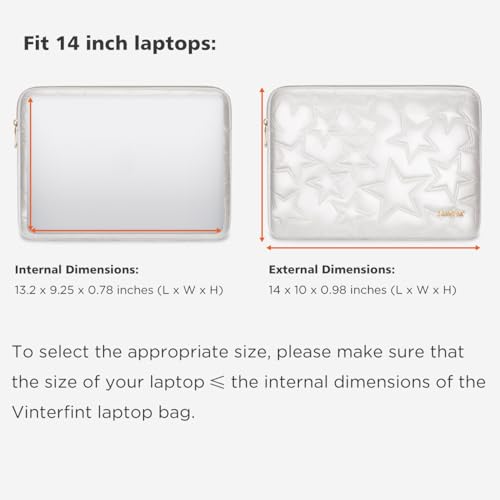 14 inch Laptop Sleeve Case for 14" MacBook Pro M5 M4 Max, Surface Laptop Studio 2, ThinkPad E14 Gen 6, IdeaPad 3i, 14.5" XPS 14, Inspiron 14, 14" Yoga Pro 7, HP Laptop Bag Cover, Off-White - color: Off-white, size: 14 inch / Macbook 14
