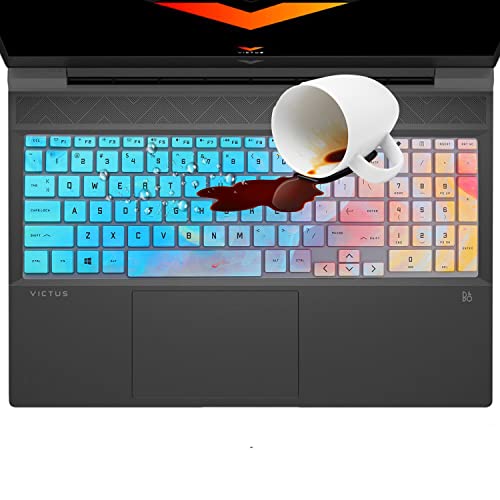 Colorful Keyboard Cover for 2025-2023 15.6" 16.1" HP Victus Gaming Laptop 15-FA 15-fb 16-d 16-e 16-r 16-s Series 15t-fb200 15t-fa100 16t-s100 16t-r100 15-fa2013dx 15-fb2063dx 16-e0076ax 16-d0506la - color: Colorful