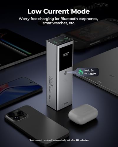 TALIX 125W Power Bank, 12800mAh Portable Laptop Charger with 240W USB-C Cable and 3-Port, PD Fast Charging Battery Pack for Laptop/MacBook/iPhone 17/Moto/Samsung S26
