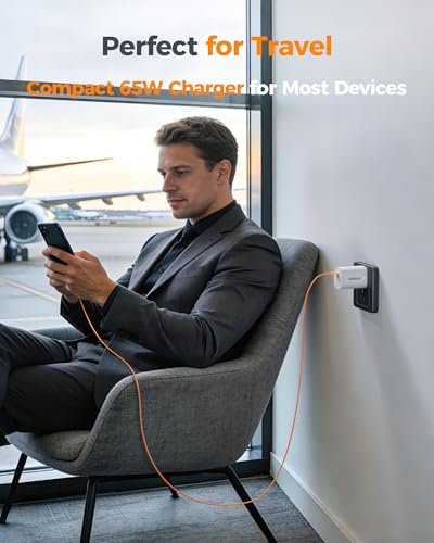 TESSAN USB C Charger Block PD 65W, Fast Charging Block. | Compact Foldable Adapter Compatible with iPhone, Android, iPad, Laptops and Type-C Devices, and More.