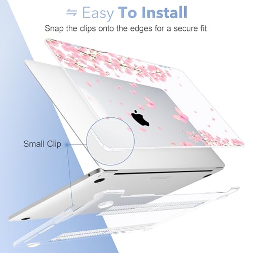 May Chen Case for MacBook Pro 13 inch M2 2023,2022,2021,2020 A2338 M1 A2251 A2289, Plastic Hard Shell Cover for MacBook Pro 13" with Touch Bar Fits Touch ID, Cherry Blossom - color: Cherry blossom