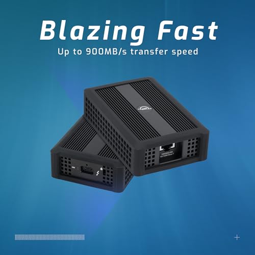 OWC Thunderbolt 4 10G Ethernet Adapter | Thunderbolt 4 (40Gb/s) - Over 900MB/s - 10GBase-T (RJ45) - 10G/5G/2.5G/1G/100Mbps Auto Negotiation - Mac/Windows/Linux