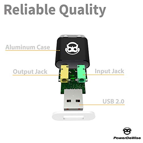 USB Sound Card 4 Pin Microphone to USB A - USB Audio Adapter 3.5mm to USB Converter for PC, Laptop, Headphone, External Stereo Sound Card