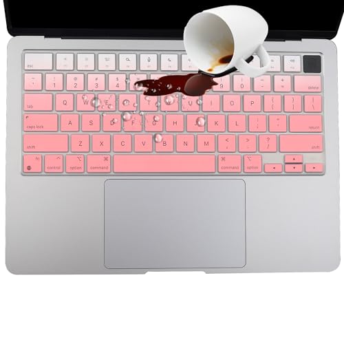 2 Pack Keyboard Cover for MacBook Pro 14" 16" M5-M1 Pro/Max 2026-2021 A3426 A3427 A3428 A3429 A2442 A2779 A2918 A2992 A2485 A2780 A2991,2026-2023 MacBook Air M5-M2 13.6" 15.3" laptop Skin,US Layout-OP - color: OmbrePink+TPU