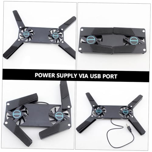 2PCS Dual Fan Notebook Cooler USB Powered Laptop Cooling Pad with Slip Design Quiet Cooling Fan for Gaming and Office Use Portable and Compact for Students and Travelers