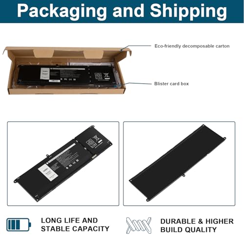 V6W33 Battery for Dell Latitude 3320 3420 3520 Inspiron 5310 5410 5415 5418 Inspiron 5410 7415 2-in-1Inspiron 3510 3511 3515 5510 5515 5518 Vostro 5310 5410 5415 5510 5515 35103515 Series Notebook - size: V6W33 12.2 4.9 0.9 in