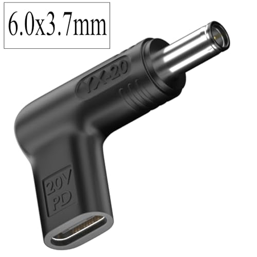 PD USB C to DC Adapter 6.0 x 3.7 mm, 100W PD USB C Female to 19V 20V DC Male, Type USB C to 6.0 x 3.7 mm Adapter Made for Asus Rog Gamying Laptop Series and More - style: 6.0x3.7mm
