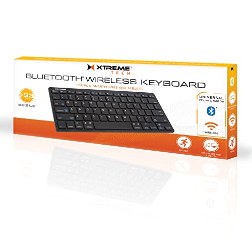 Xtreme Wireless Super Slim Keyboard for Desktop Computers, USB Nano Receiver, Plug and Play Installation, 33ft Range Universal Use, 2 AAA Battery Required not Included