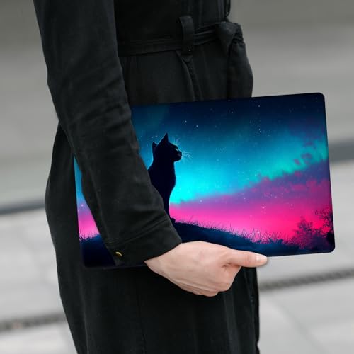Laptop Skin Sticker Decal 12" 13" 13.3" 14" 15" 15.6",Waterproof Scratch Resistant Vinyl,Reusable Easy to Apply,for MacBook HP Dell Notebooks Netbooks Laptop,2 Wrist Pads,Cute Cat Galaxy - color: Cute Cat Galaxy
