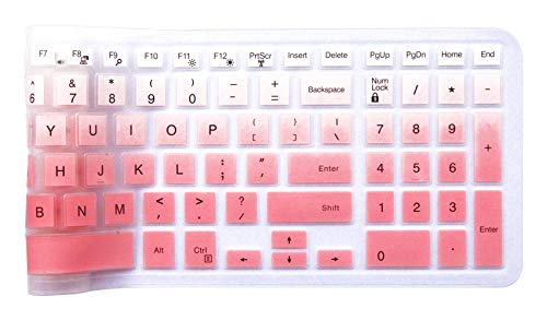 Keyboard Skin Compatible with 15.6" dell Inspiron 15 3000 5000 7000 Series & 17.3" dell Inspiron 17 5000 Series & 15.6" dell G3 G5 G7 & 17.3" dell G3 Series (with Numeric Keypad) Ombre Pink - color: Ombre Pink