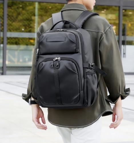 Casual laptop backpack, travel laptop backpack, water-resistant, suitable for work, travel, commuting, Daily. (Black) - color: Black