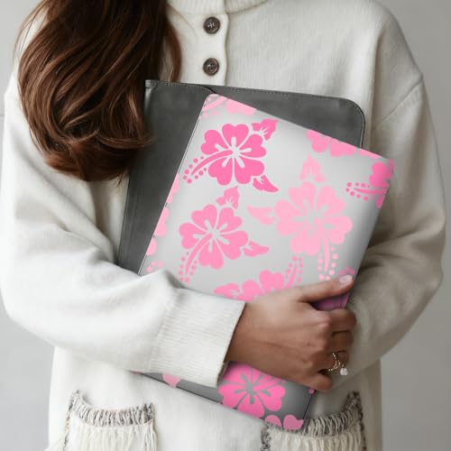for MacBook Air 13.6 Inch Case M5/M4/M3/M2 2026-2022 Release A3449 A3240 A3113 A2681 Pink Hibiscus Flower Cute Design Crystal Clear Girly Case Laptop Protective Hard Shell Cover - color: Hibiscus Flower