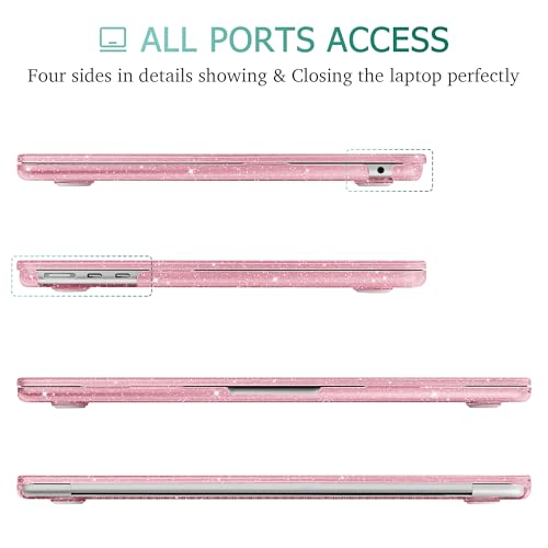 May Chen Case for MacBook Air 13/13.6-inch (M5/M4/M3/M2, 2022-2026 Models A3449 A3240 A3113 A2681), Lightweight | Closes Seamlessly | Ideal for Work Hard Shell Case, Pink Glitter - color: Pink Glitter
