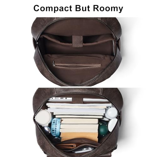 Leresas Backpack Purse for Women Mens for Work Laptop Travel Business Back Pack Vegan Leather Fashion College Computer Teacher Bag Daypack Coffee - color: Coffee