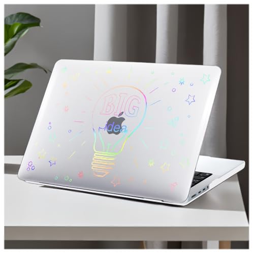 DTangLsm for MacBook Pro 14 inch Case 2026 M5 2025-2021 M4 M3 M2 M1 Pro Max | A3426 A3427 A3434 A3112 A3185 A3401 A2918 A2992 A2779 A2442, Clear Plastic Hard Cover for Mac Pro 14+Keyboard Cover, Big Bulb - color: Laser Big Bulb