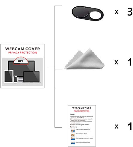 Nertpow Webcam Cover Laptop Camera Covers Metal Slide for Laptop Computer Phone Camera Privacy Covers Metal Ultra Thin 3 Pack