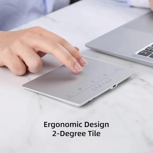 Wired & Wireless Metal Touchpad for PC Computer & Laptop, Rechargeable Trackpad Travel-Friendly Bluetooth & USB Mouse Pad for Windows 7/10/11, Silver - color: Silver