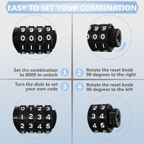 Lumintrail Long Coiled Bike Cable Lock 3/8 Inch (4, 6, 10, 15, 30ft), Weatherproof Locks for Kayak, Bike, Scooter, Paddleboard, Outdoor Equipment, Resettable Combination Lock Anti Theft Protection - size: 4-FT