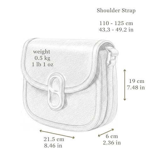 Time Resistance Full-Grain Leather Crossbody Bag – Shoulder Bag with Magnetic Closure - Leather Messenger Bag for Women - color: Black