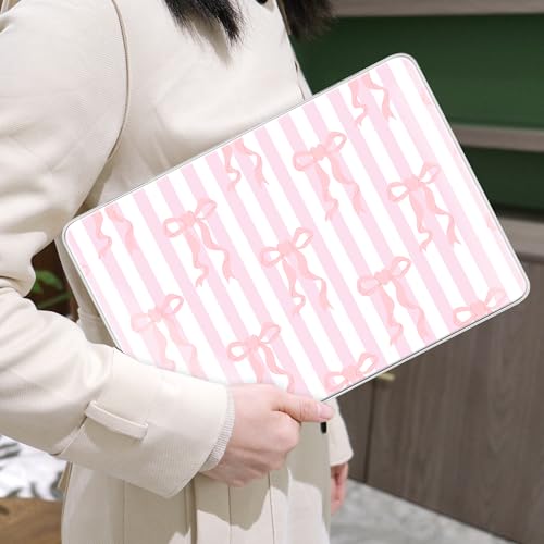 MEEgoodo Printed Case for New MacBook Neo 13 inch 2026 Release(Fit Model A3404), Laptop Hard Shell Cases with Keyboard Skin & Screen Protector & Webcam Covers, Pink Bows&Stripes - color: Pink Bows&Stripes