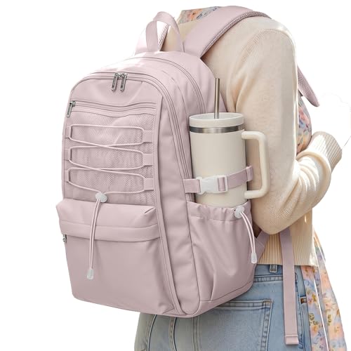 suwasp College Backpack for Women, Waterproof Laptop Backpack Fits 15.6 Inch Laptop, School Bookbag with Water Bottle Pocket, Anti Theft Work Backpack for College, Travel, Commuter, - color: Light Purple