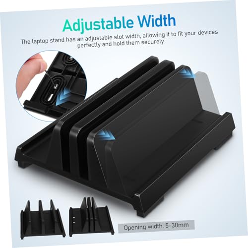 jojofuny Adjustable Laptop Vertical Stand Dual Slots Desk Organizer for Workspace Efficiency Holder for Laptops Tablets and Phones Space-Saving Design