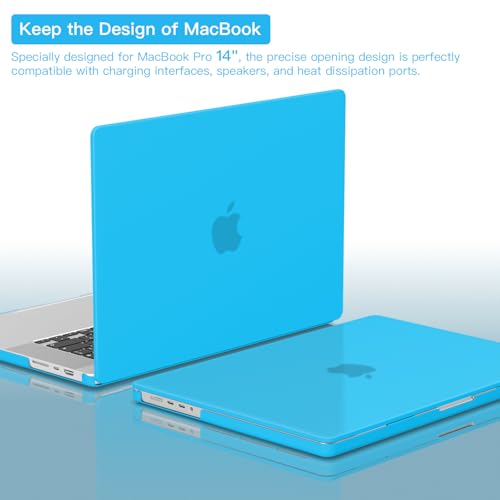 CISSOOK Case Compatible with MacBook Pro 14 inch 2021-2026, Hard Shell Case Keyboard Cover for MacBook Pro 14 M1 M2 M3 M4 M5, Matte Sky Blue - color: Matte Sky Blue