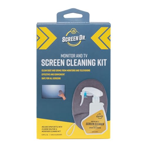 ScreenDr Monitor & TV Screen Cleaning Kit | Streak-free formula removes fingerprints, dust, and smudges from TVs, monitors, laptops, tablets, and phones.