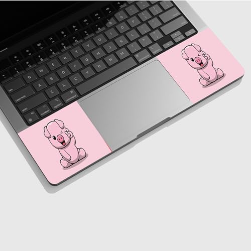Universal Laptop Skin Sticker with 2 Wrist Pad Skins, Waterproof Scratch Resistant Vinyl Laptop Cover Decal, Cut to Fit for 11–15.6 Inch MacBook HP Dell Lenovo, Pink Pig - color: Pink Pig