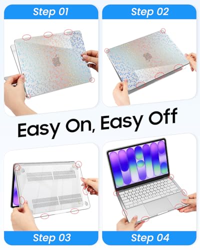 Fintie Case for MacBook Neo 13 Inch with Keyboard Skin & Screen Protector | 2026 A3404, Snap-On Design, Slim Fit, Hard Shell Cover, Laser Bow - color: Laser Bow