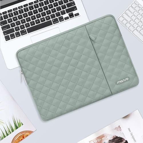 MOSISO Laptop Case 13.3 inch, 13-13.3 inch Laptop Sleeve, Antique Green | Compatible with MacBook Neo/Air 13.6/Pro 13/Pro 14, HP Dell ASUS Lenovo, Square Quilted Vertical Bag with Pocket&Small Case - color: Antique Green, size: 13.3 inch