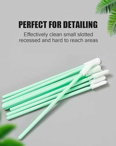 100 pcs 2.8" Dust-Free Microfiber Cloth Cleaning Swab Sticks for Mainboard/Hard Disk/Lightning Charging Port/Laptop HDMI LAN USB Port/Precise Instrument/Automotive Detailing/Component/SMT/PCB