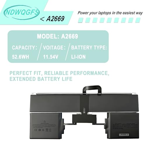 A2669 A2681 Replacement Battery for MacBook Air 13" M2 2022 Compatible with MLY33LL/A MLY43LL/A MLY13LL/A MLY23LL/A MLXX3LL/A MLXW3LL/A MLXY3LL/A MLY03LL/A Part 661-26150 Battery