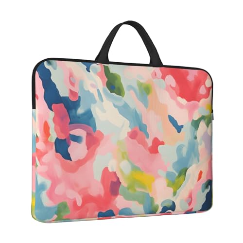 Pink and Black Paint Graffiti 14 Inch Laptop Sleeve Case,Handheld Waterproof/Shockproof Computer Carrying Bag Suitable for Daily Travel/Tourism/Business Trips, etc - color: Pink And Black Paint Graffiti
