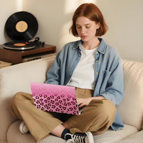 Laptop Skin Sticker Decal PVC Vinyl Sticker Notebook PC Protector Waterproof Scratch Resistant Laptop Skin for 12.1 13 13.3 13.6 14 15 15.3 16 Inch Pink with Black Leopard Print - color: Pink with Black Leopard
