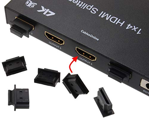 CablesOnline 10-Pack HDMI Male Dust Cover Port Protectors, Black (CV-H01-10)