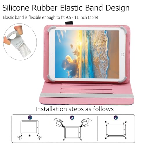 Universal 10 10.1 Inch Android Tablet Case, Dluggs 360 Degree Rotating Multi-Angle Viewing Stand Universal Case Cover for 10 10.1 and All 9.5-10.5 Inch Tablet, Dusk Beach - color: 02 Dusk Beach