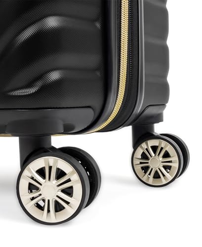 Kenneth Cole REACTION Madison Square Lightweight Hardside Chevron Expandable Spinner Luggage, Black, 20-Inch Carry On - color: Black, size: 20-Inch Carry On