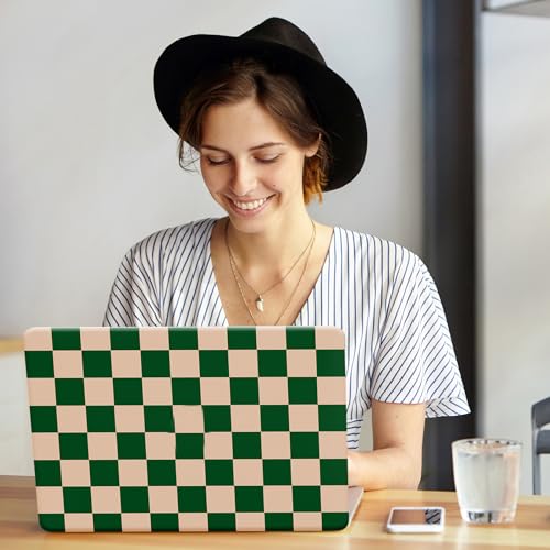 Compatible with MacBook Pro 13 inch Case M2 2026-2023,2022-2016 A2338 M1 A2251 A2289 A2159 A1989 A1708 A1706, Checkered Textured Cream Plastic Hard Shell & Keyboard Cover, Checkerd Green - color: Checkerd Green, size: 2016-2026 Macbook Pro 13 inch M1 M2