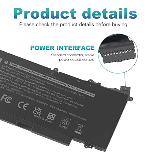 ASUNCELL 60Wh K5XWW Battery for Dell Latitude 5289 7389 7390 2-in-1 Series Notebook L3180 P29S001 P29S002 Laptop 6CYH6 71TG4 725KY J0PGR N18GG, 7.6V 3-Cell (NOT fits for Latitude 7390 Series) - size: K5XWW 11.34 × 5.55 × 0.73 in
