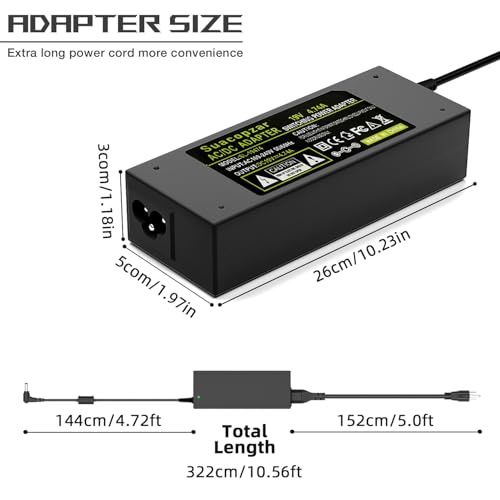 90W DC19V 4.74A Laptop Charger for Asus Toshiba AC Adapter Laptop PC Computer Charger Power Cord, 3 Pin 90 Watt AC to DC 19V Switching Power Supply with 10.56ft Long Cable, 5.5x2.5mm Plug - style: 19V 4.74A