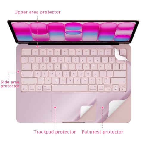 Palm Rest Decal for MacBook Neo Vinyl Skin | Scratch-Resistant with Trackpad Protector,Removable Fingerprint-Resistant Keyboard Edge Skin (Pink) - color: Pink