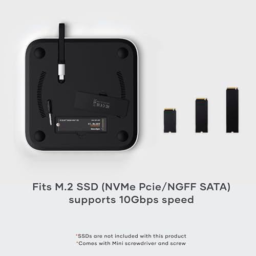 Satechi Mac mini Hub & Stand, NVMe/SATA SSD Enclosure, USB-C 10Gbps, Silver | USB-C 10 Gbps, USB-A ports and audio; no matter what you need.