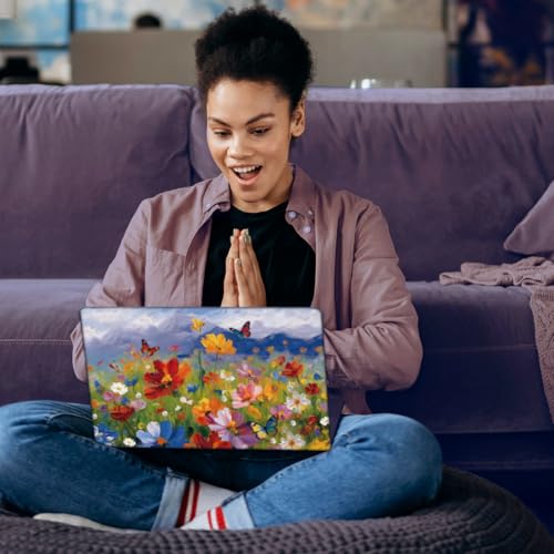 SUPERDANT Laptop Skin Sticker Oil Painting Flowers Laptop Decals Personalized Universal Notebook Computer Wrap Vinyl Skin Stickers Cover Art Decal Removable 12-15.6 Inch Scratch-Resistant Gifts - style: Colorful Flower Clusters