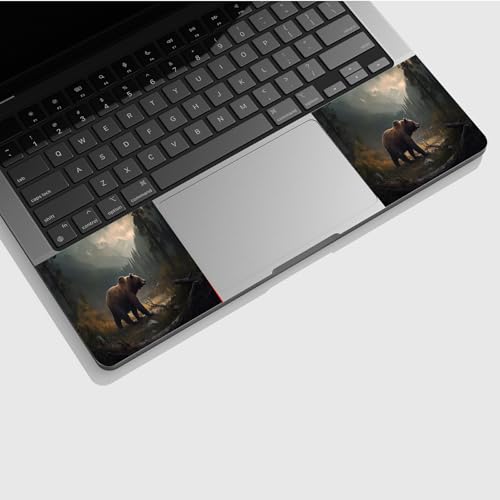 Universal Laptop Skin Sticker with 2 Wrist Pad Skins, Waterproof Scratch Resistant Vinyl Laptop Cover Decal, Cut to Fit for 11–15.6 Inch MacBook HP Dell Lenovo, Brown Bear - color: Brown Bear