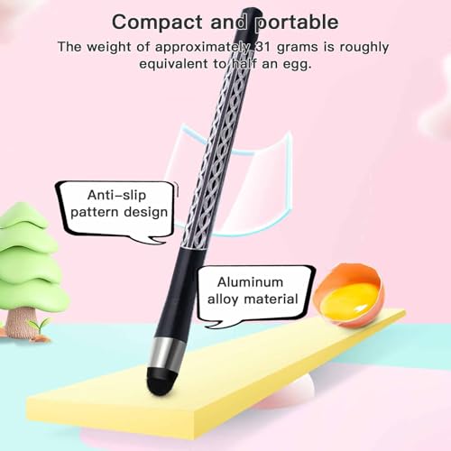 Extra Long Telescopic Stylus Pen for Touch Screens – Retractable Extendable Stylus with Precision Flocking Tip, Universal Compatibility with iPad/iPhone/Android, Lightweight & Durable (Black) - color: Black
