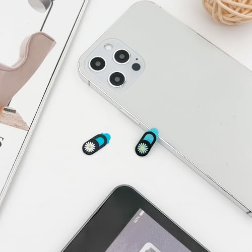 3 Pack Floral Pattern Webcam Cover Slide, Cute Ultra-Thin Laptop & Phone Camera Privacy Blocker for Chromebook,Computer,iPhone,Tablet and Smartphone (Multicolor)
