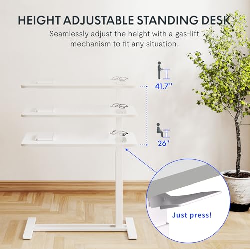FLEXISPOT Adjustable C Table with Wheels, Mobile Snack Side End Table Sofa Couch Bedside Table Laptop Rolling Cart TV Tray Night Stand Small Space Side Table,(31.5" W x 17.7" D,White) - color: White, size: 32x18
