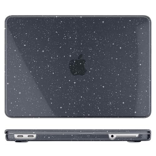 DONGKE Glitter Case for MacBook Neo 13 Inch 2026 (Model A3404 | A18 Pro Chip) | Clear Sparkly Hard Shell Cover with Screen Protector & Keyboard Cover & 2 USB-C Adapters - Bling Black - color: Bling Black